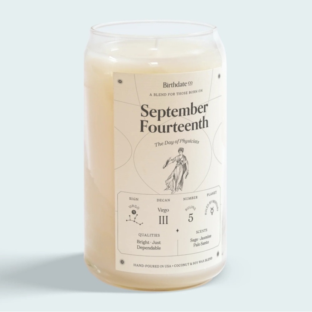 September Fourteenth Birthdate Co. Candle